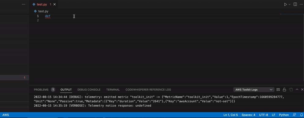 Final UI — suggestions appearing inline as the developer types